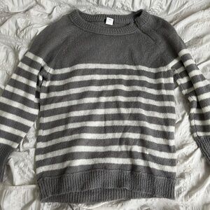 j Crew striped sweater with asymmetrical zipper